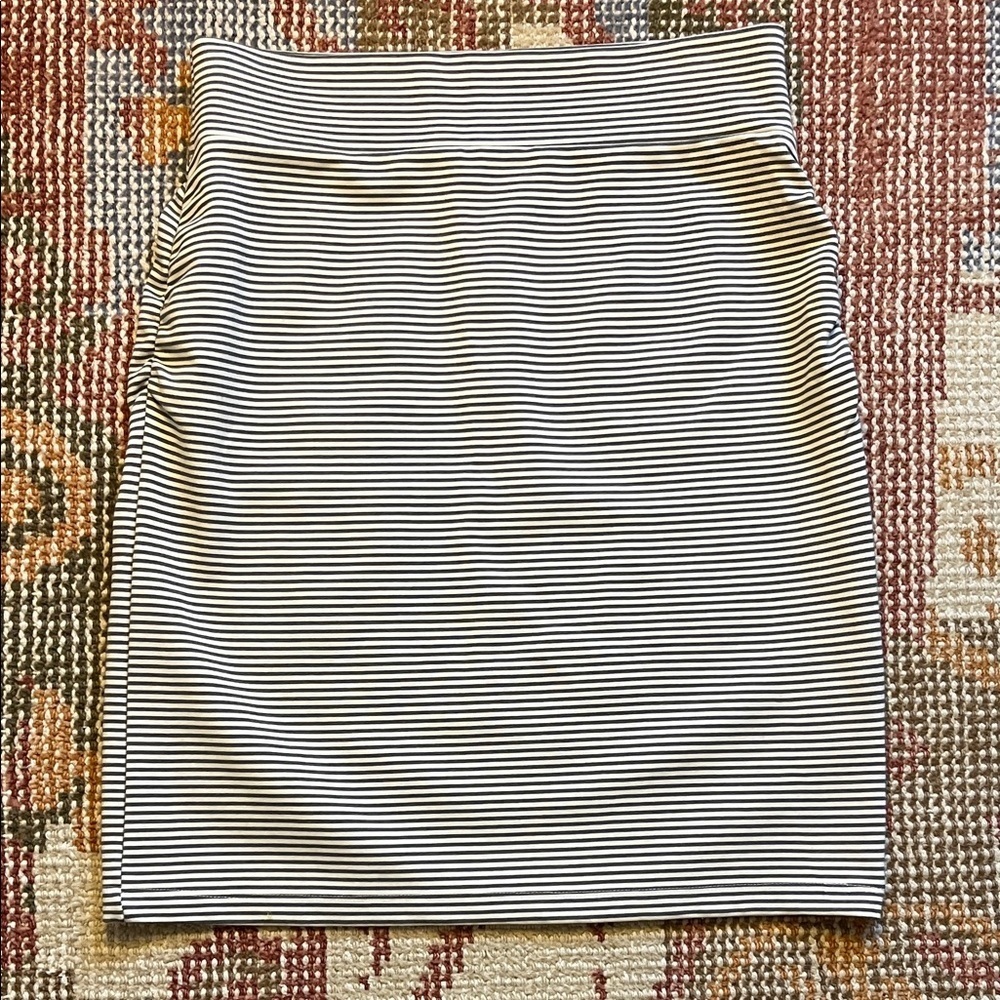 Carve Design Elastic Waist Green and white Striped Skirt Size XS